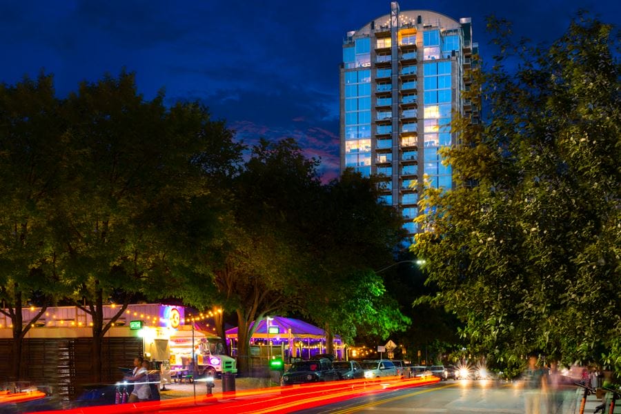 Skyhouse and Windsor on the Lake apartments are really close to the cultural Rainey Street in Austin Texas.